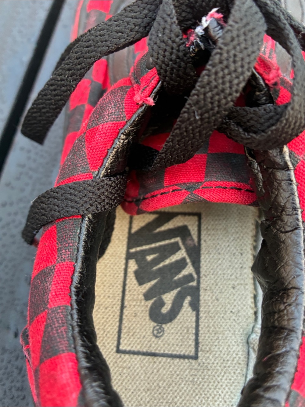 Women’s Vans Red and Black Checkerboard Skater Sneakers 6.5 - Picture 8 of 9